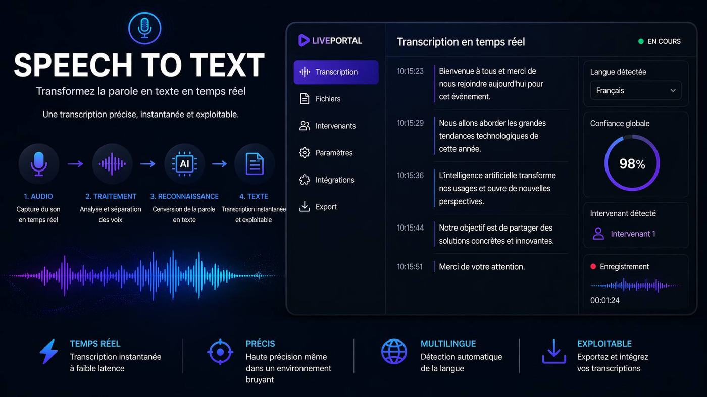 Solutions Speech-to-Text en temps réel