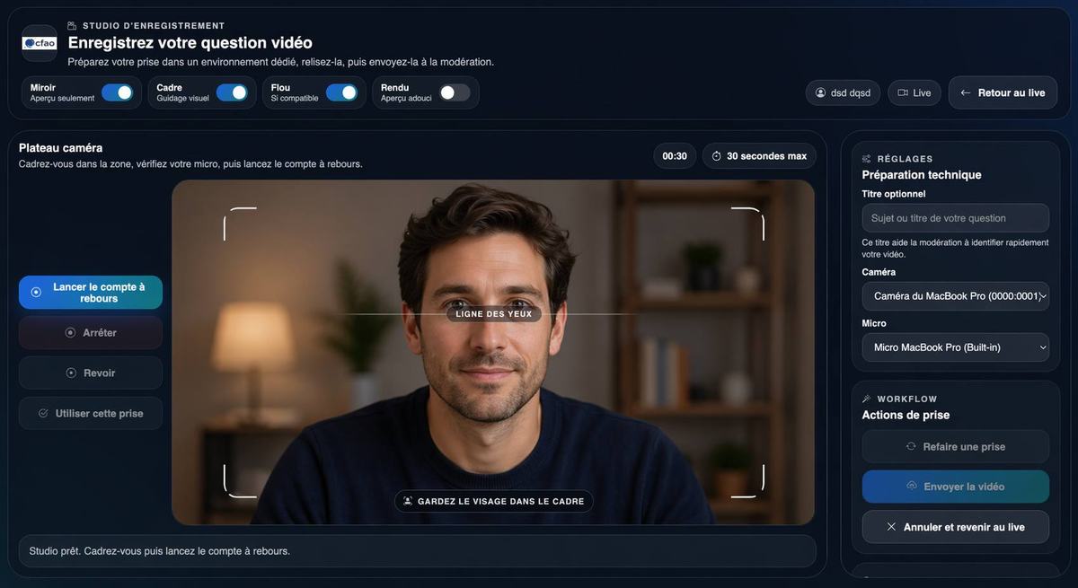 Interactions en direct (Questions video)