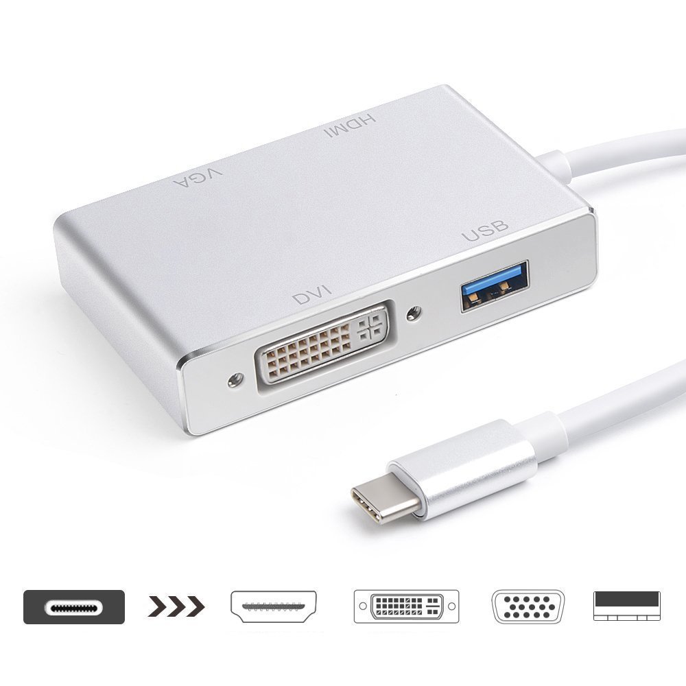 Adaptateur USB C HDMI / VGA / DVI